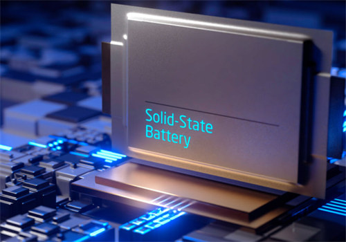 A high-tech solid-state battery cell, highlighting the advanced design behind fast-charging safety innovations.
